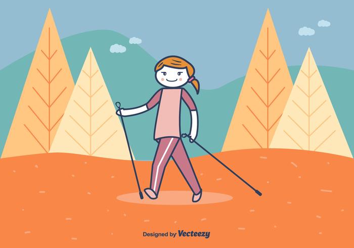 Nordic Walking ilustración vectorial vector