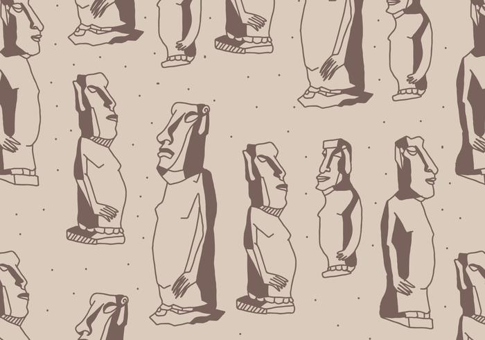 Easter Island Rock Faces Pattern vector