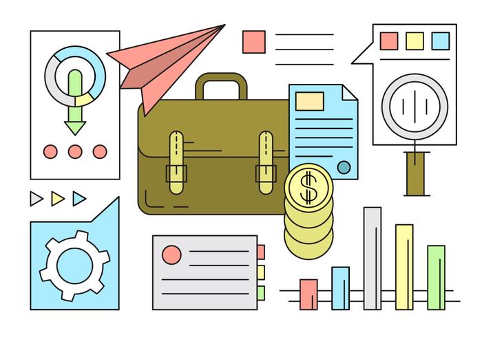 Free Business and Finance Icons in Minimal Style vector