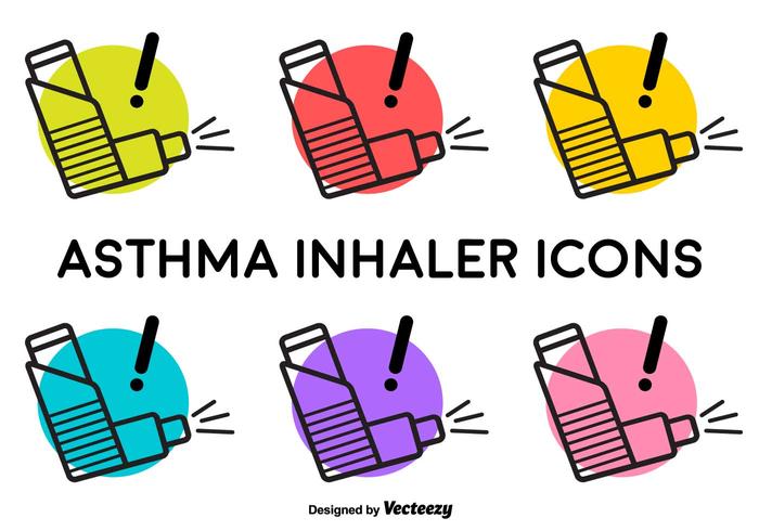 Vector Asthma Inhaler Signs