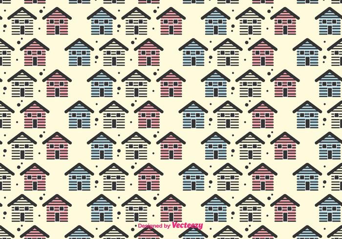 Small Houses Vector Pattern