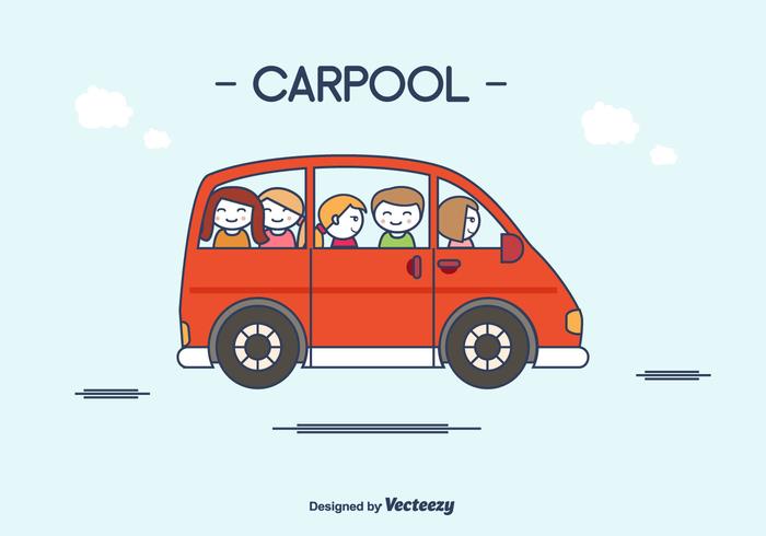 Flat Carpool Vector