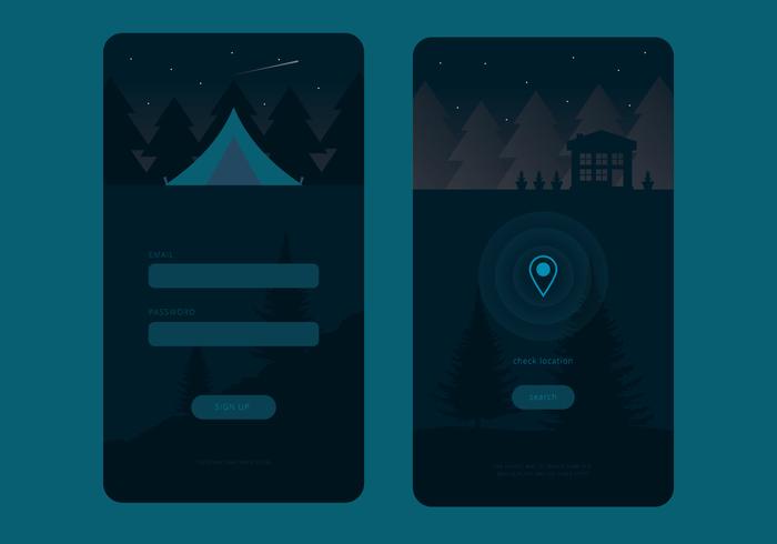 Living In the Forest Mobile UI Vectors Living In the Forest Mobile UI Vectors