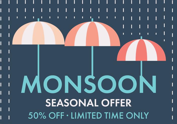 Monsoon Umbrella Vector Offer