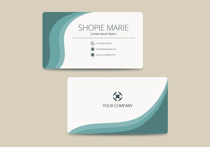 Teal Business Card Template Vector 
