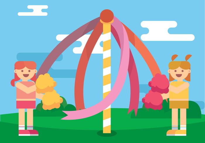 Maypole ilustraciones vectoriales Niños vector