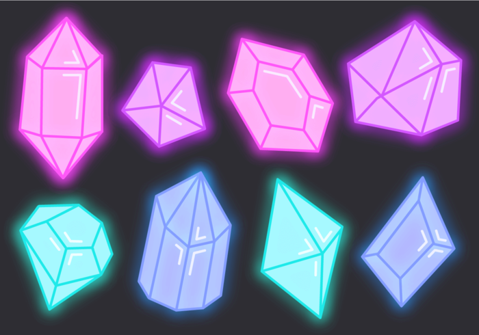 Vector libre de neón Gems