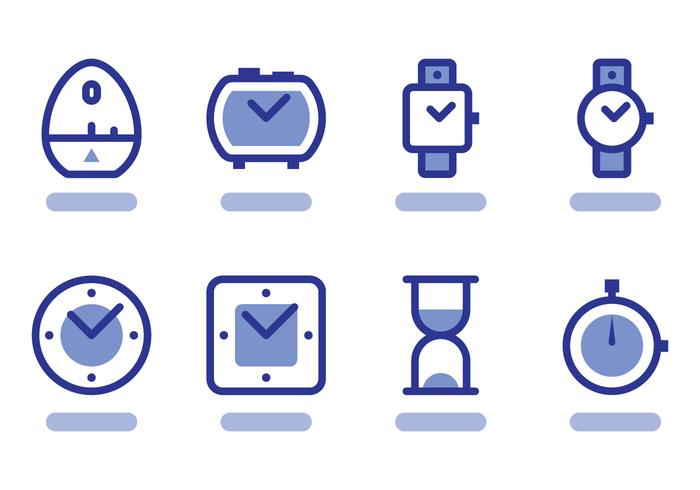 Flat Outlined Timer Icon Vectors