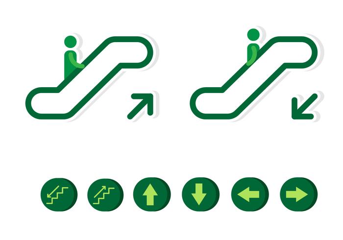 Icono de la escalera móvil plana vector