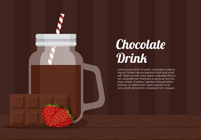 Chocolate Drinking Jar Template Free Vector