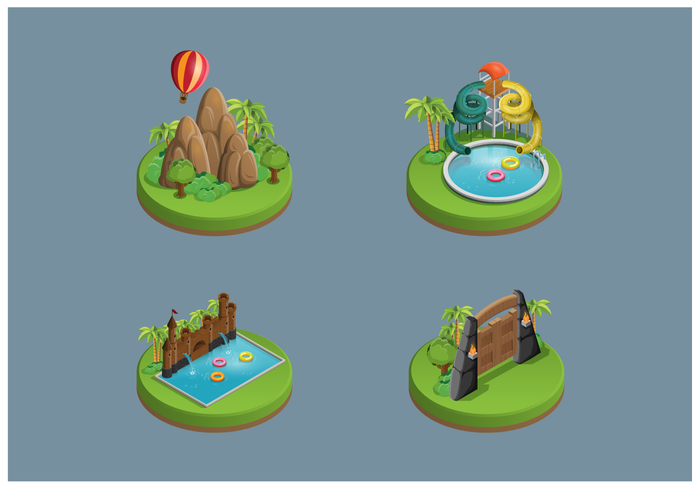 Vector libre iconos Themepark