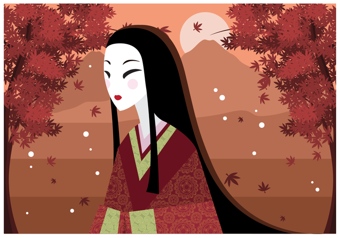 Ilustración vectorial gratis mujer japonesa vector