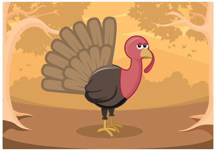 Wild Turkey Vector in Forest