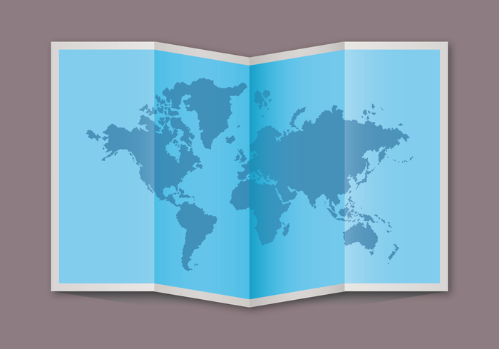 Blue World Map Vector