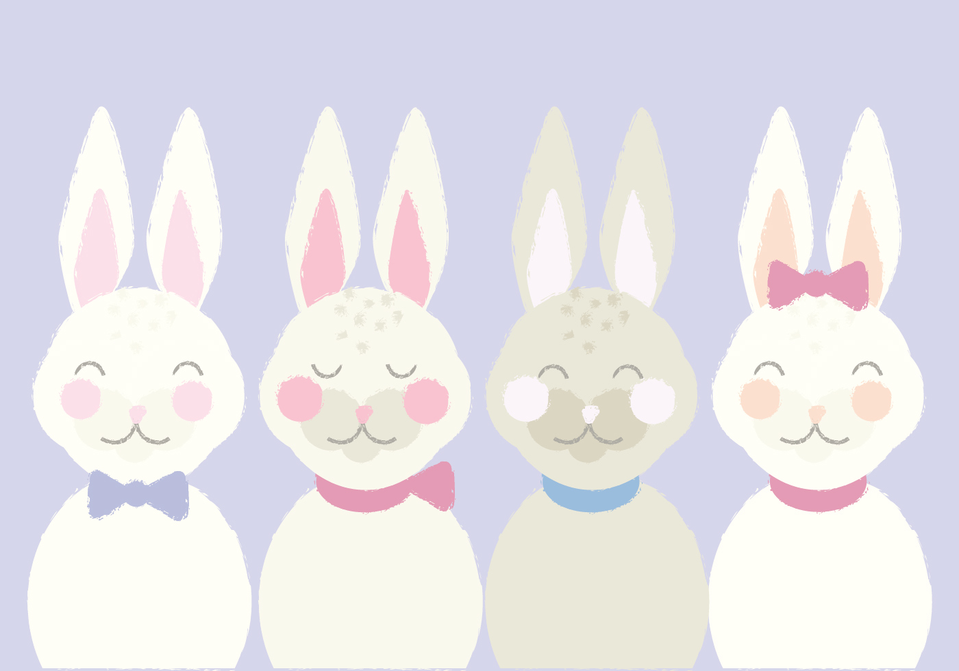 Download Cute Vector Illustration of Easter Bunnies - Download Free ...