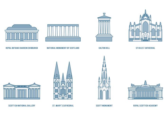 Edimburgo Landmarks vector