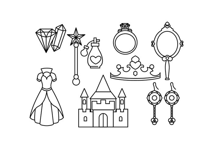 Free Princesa line Vector Free Princesa line Vector