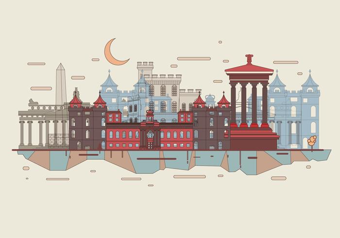 Ciudad de Edimburgo Skyline Vector