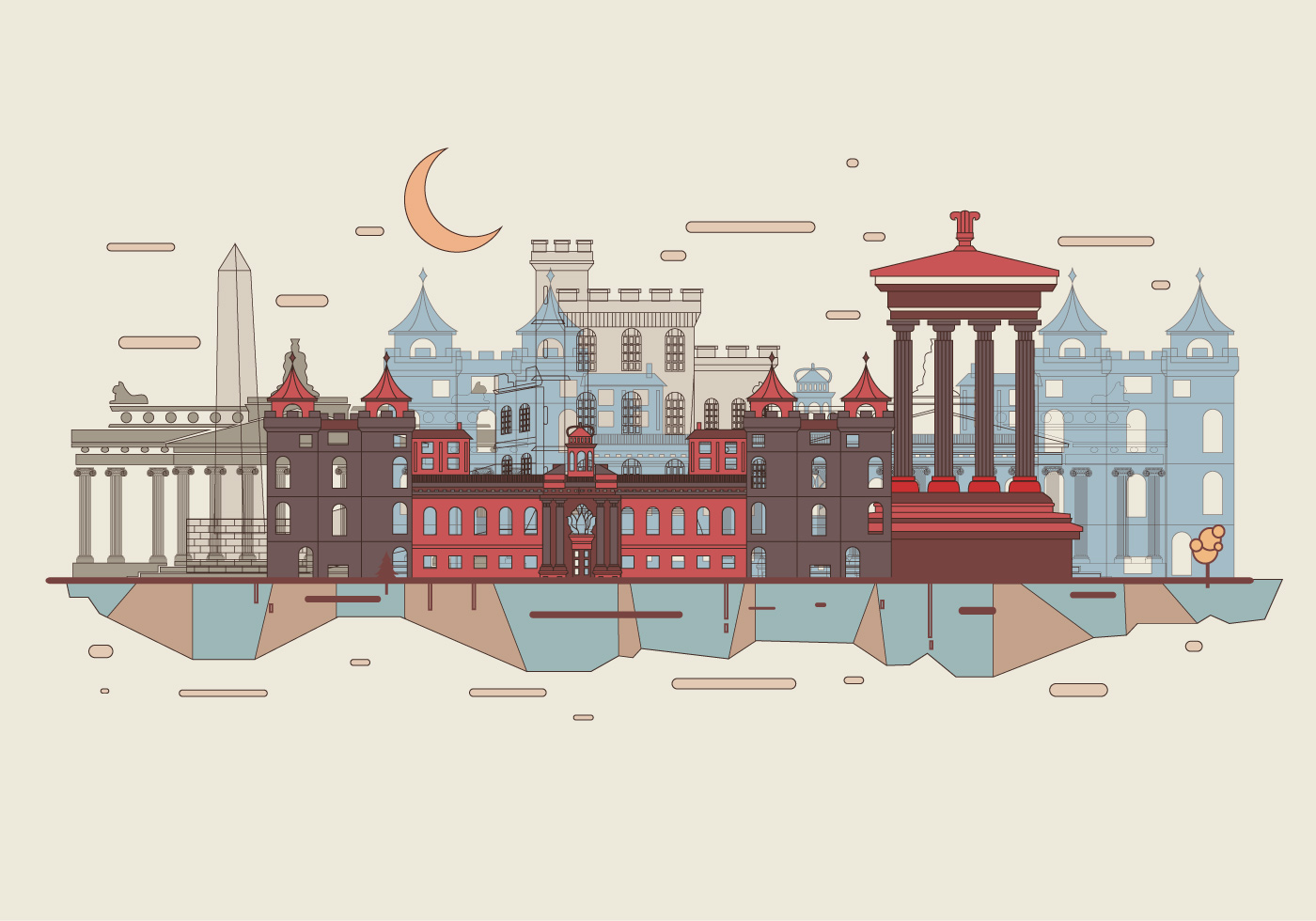 Edinburgh City Skyline Vector 144371 - Download Free Vectors, Clipart