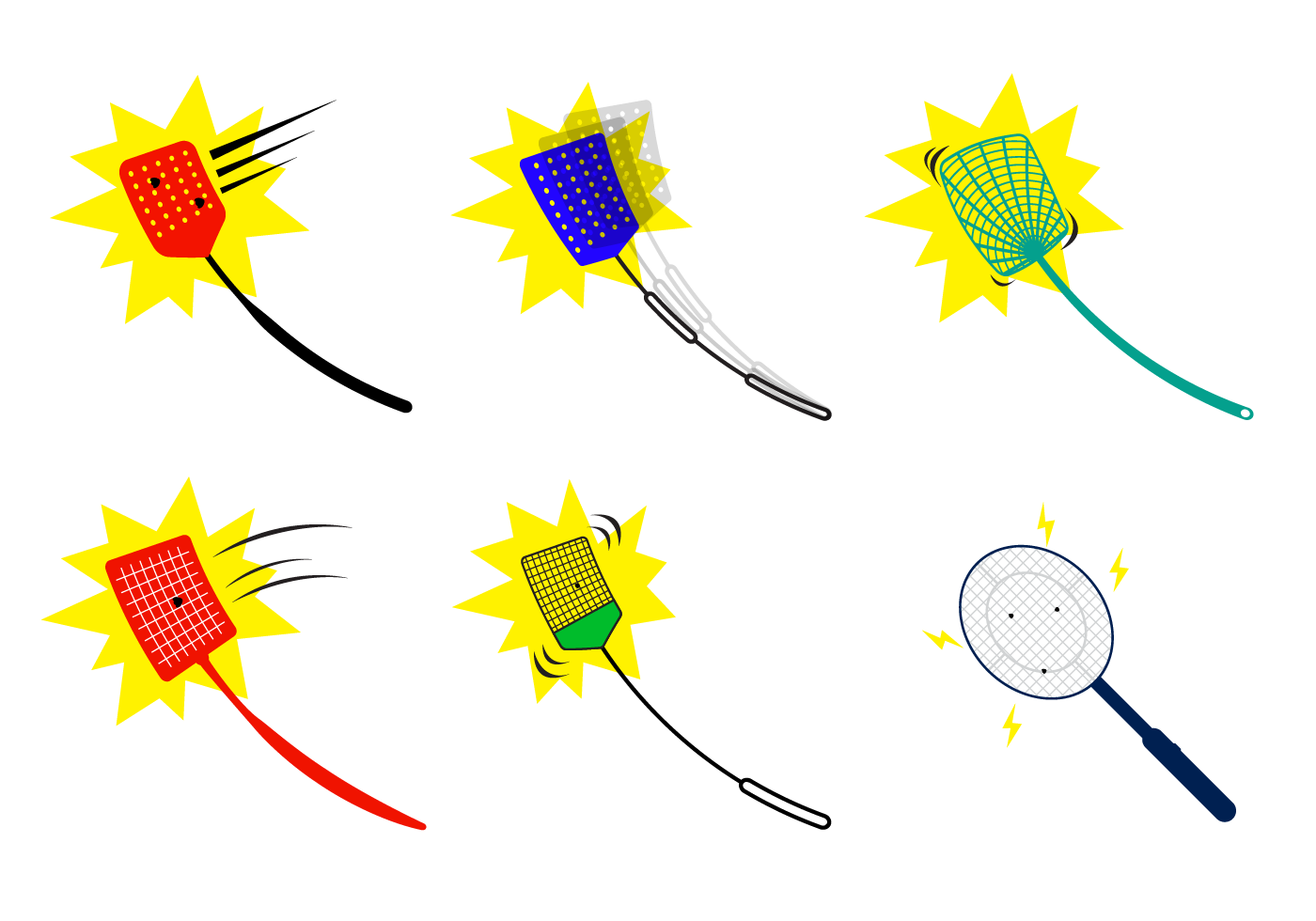Set Of Fly Swatter Vector With Bug 144373 Vector Art at Vecteezy