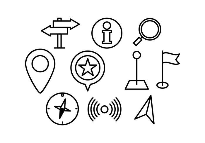 Free Map Pointer Linear Icon Vector