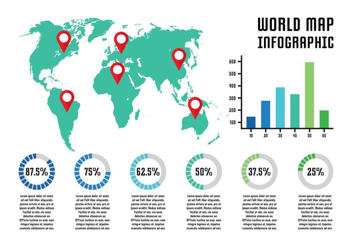 Mapa del Mundo Infográfico vector