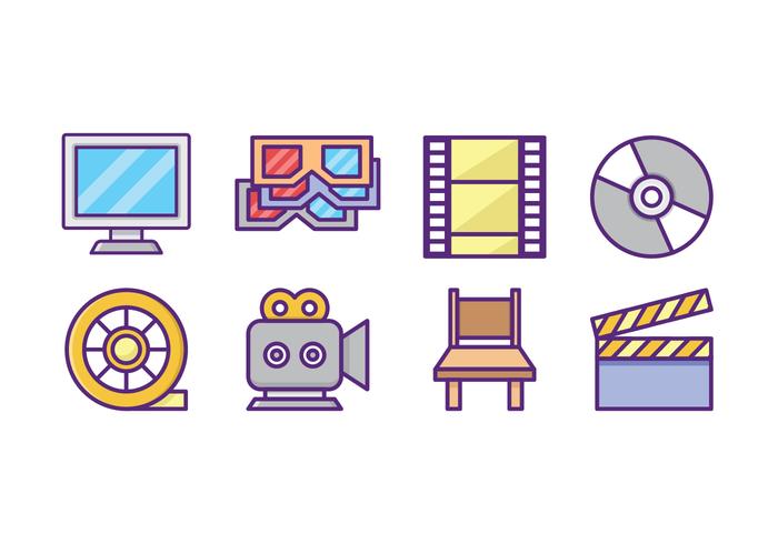 Paquete de Iconos de Película Gratuita vector