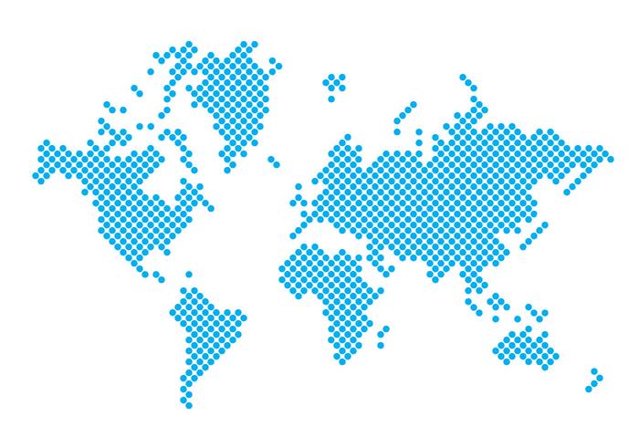 Mapa del mundo con puntos vector