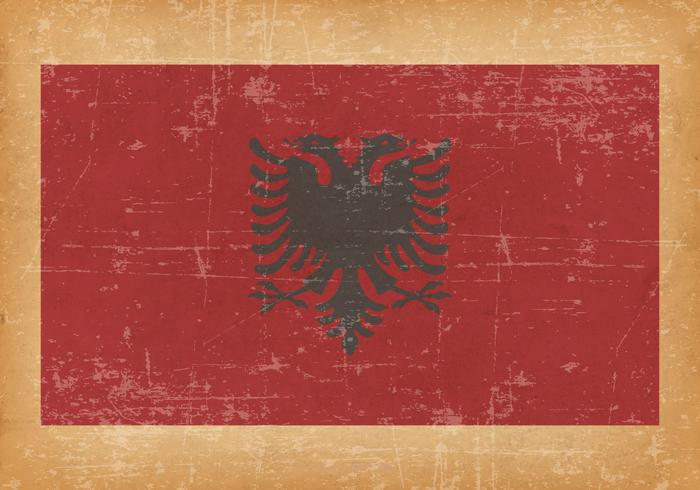 Bandera de Albania en el fondo de Grunge vector