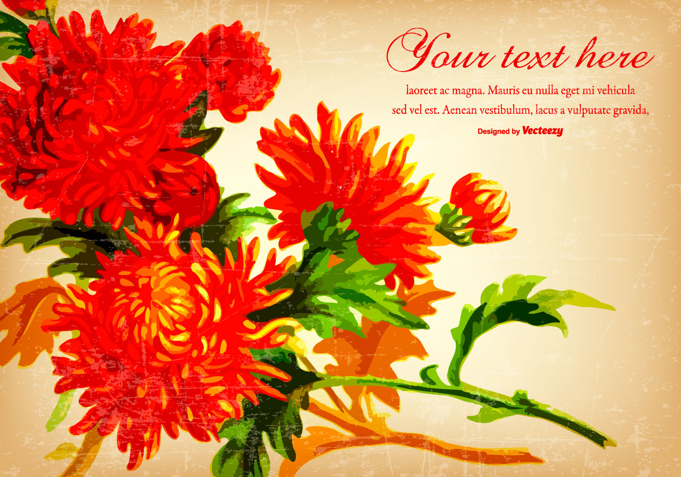 Beautiful Red Vintage Flower Background Download Free Vector Art