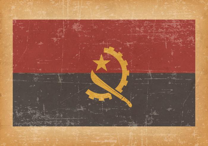 Bandera de Angola en el fondo de Grunge vector