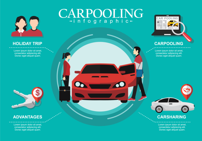 Compartir coche Infografía vector