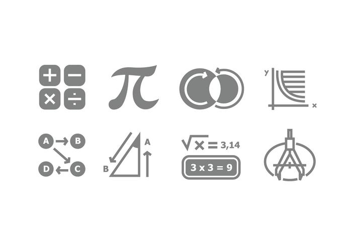 Grey Mathematic Symbol Vectors