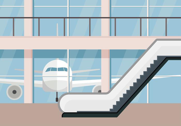 Escalator Airport Free Vector