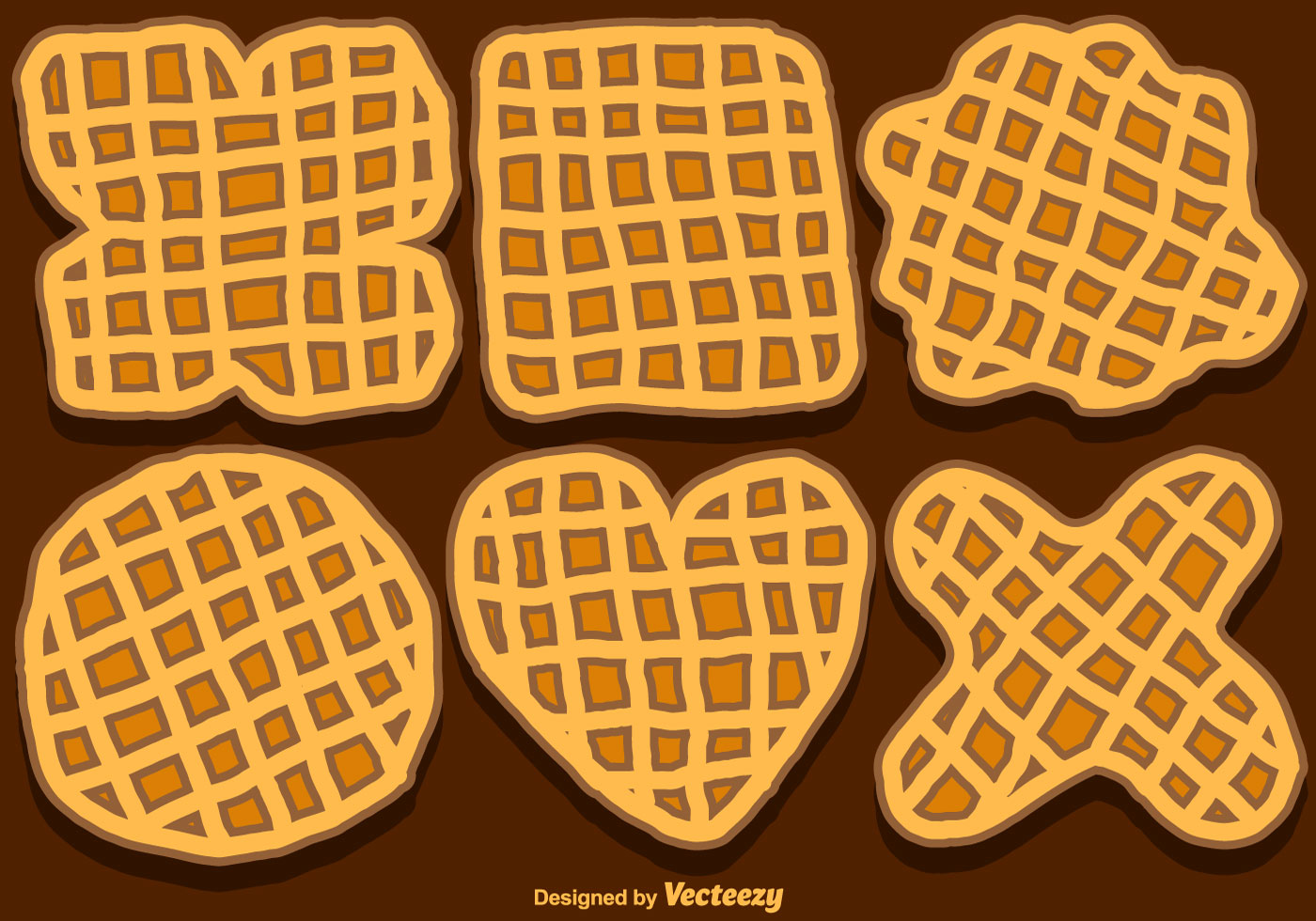 Vector Set Of Hand Drawn Belgium Waffles Vector Art At Vecteezy