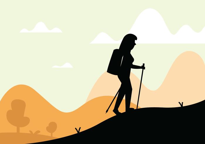 Nordic walking illustration vector