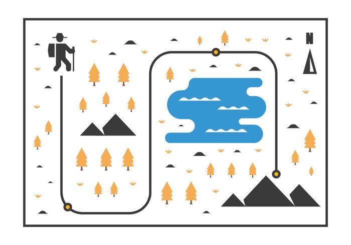 mapa nordic walking vector