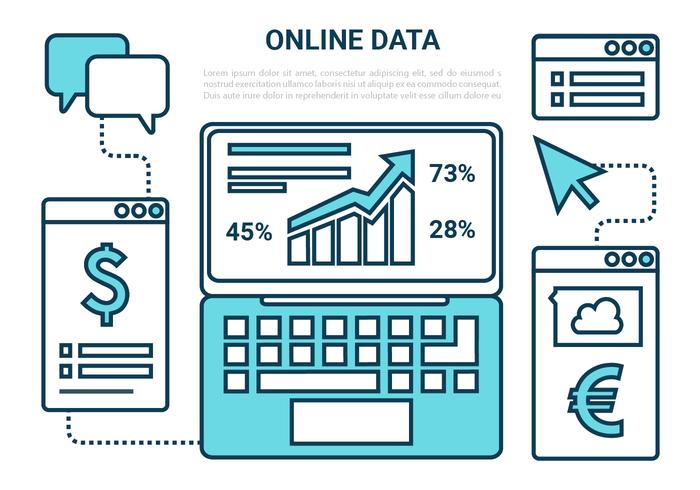 Línea plana libre de vectores iconos de Marketing