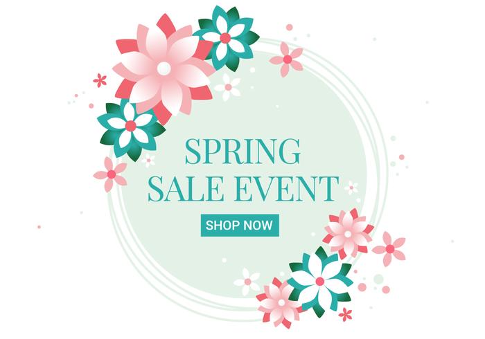Free Spring Season Sale Vector Background