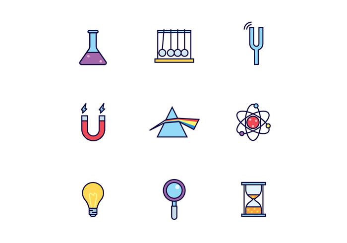 Iconos de la clase de ciencias vector