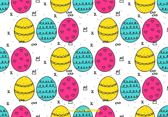 Patrón de Doodle huevos de Pascua vector