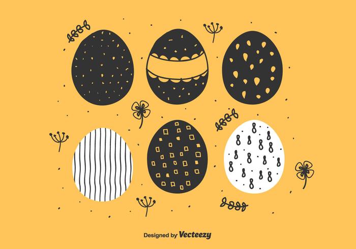 Hand Drawn Easter Eggs vector
