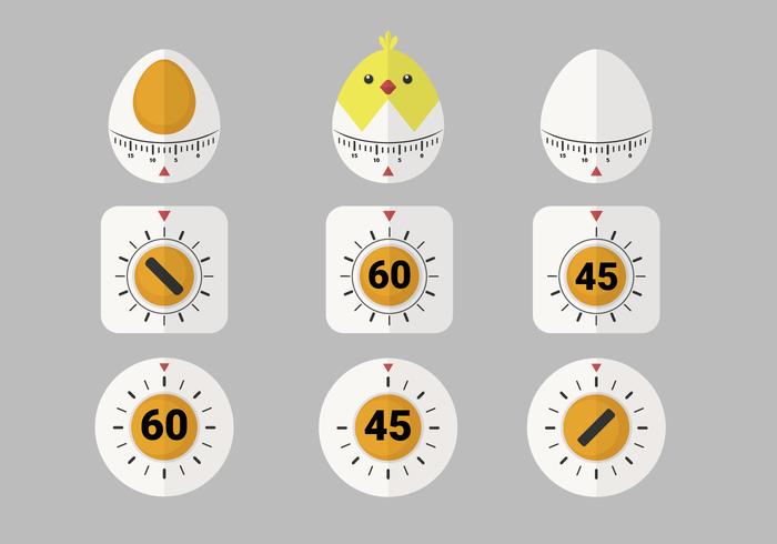 Lindo paquete de artículos Egg Timer vectorial vector