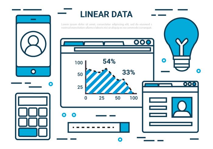 Elementos del vector de datos digital gratuito Lineal