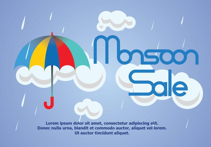 Monsoon Rain Sale Poster Vector 