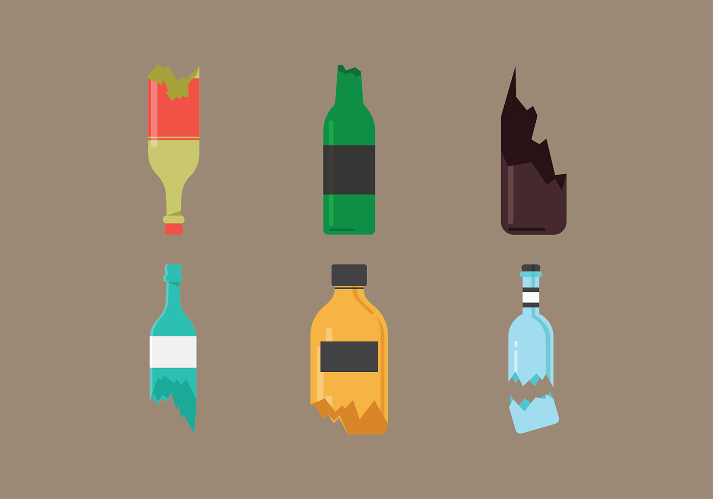 Broken Bottle Free Vector 144589 Vector Art at Vecteezy
