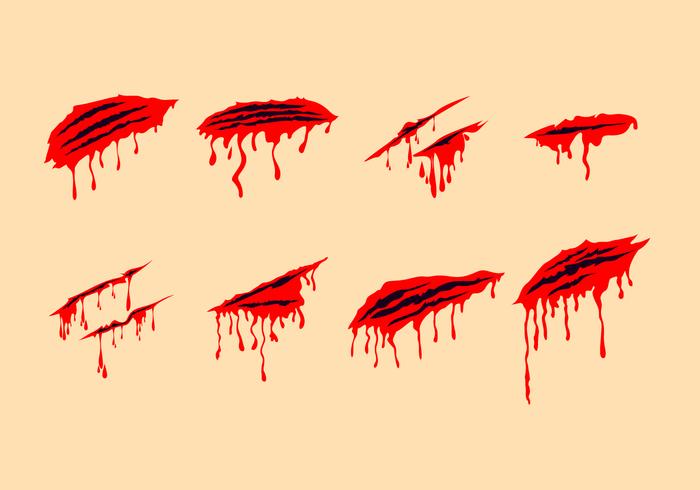 Bloody Scratch Marks Free Vectors