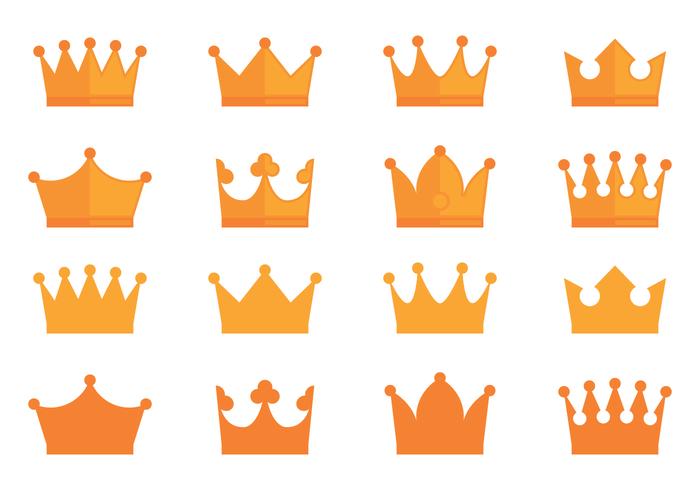 Crown Awards Icons Collection vector