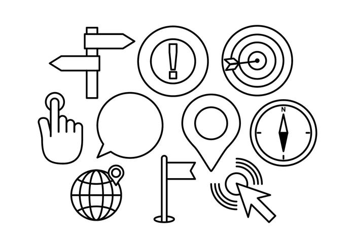 Mapa libre y signo de vectores GPS