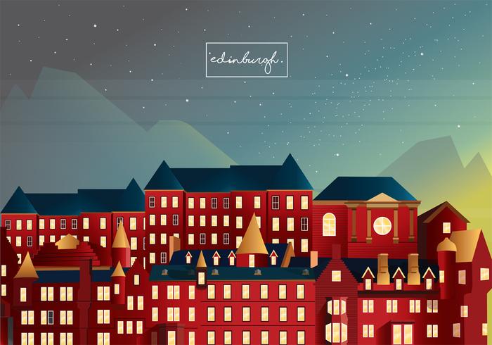 Edinburgh Old Town Vector Art 